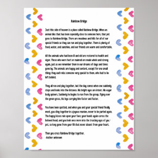 Poster Pont arc en ciel Poem Bordure du coeur