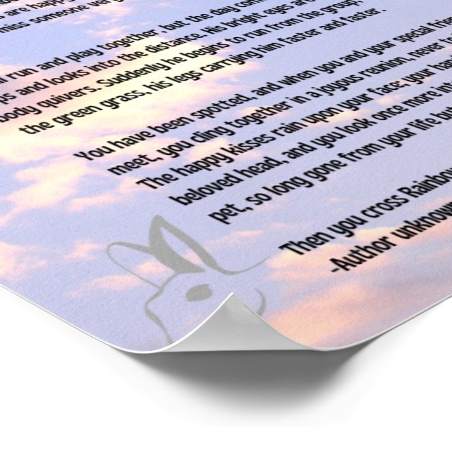 Poster Pont arc-en-ciel poème dans les nuages (Coin)