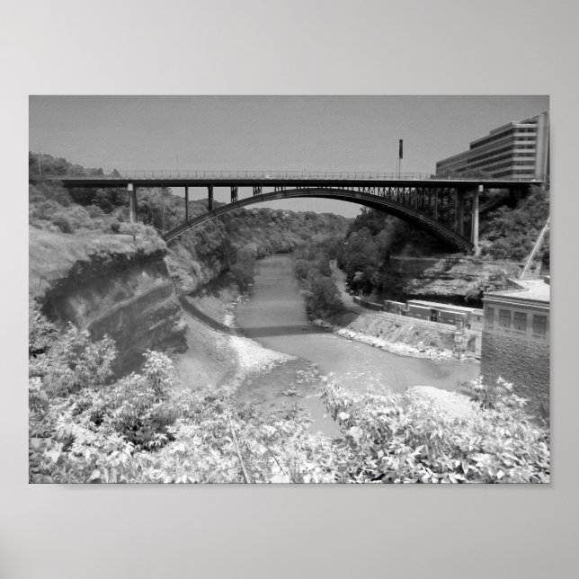Poster Pont au-dessus de la gorge de la rivière Photo (Devant)