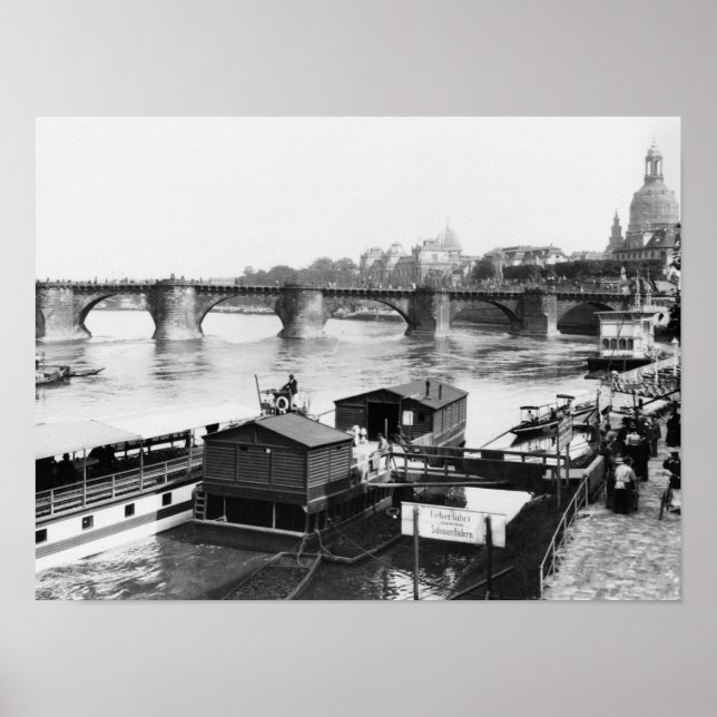 Poster Pont Augustus, Dresde, c.1910 (Devant)