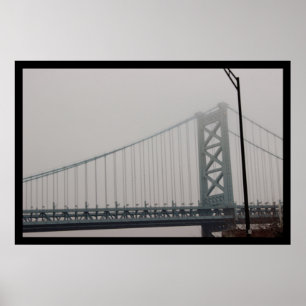 Poster Pont Ben Franklin dans le brouillard