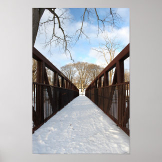 Poster Pont couvert de neige