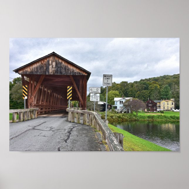 Poster Pont couvert, Downsville, New York (Devant)