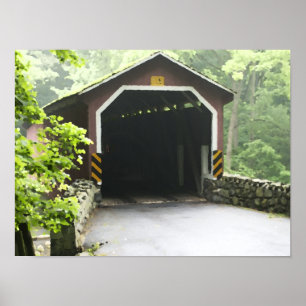 Poster Pont couvert en bois de Kurtz Mill Lancaster Penn