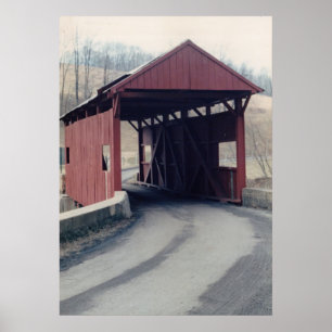 Poster Pont couvert rouge