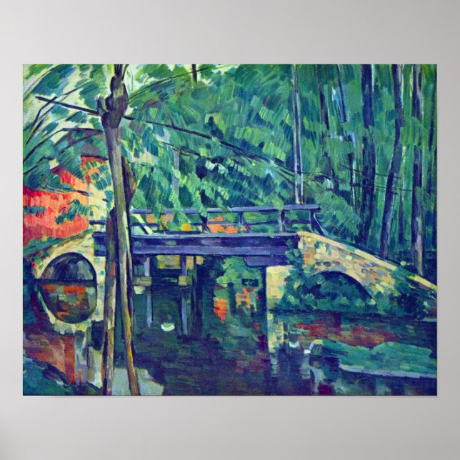 Poster Pont dans la forêt par Paul Cezanne (Devant)