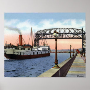 Poster Pont d'ascenseur de Duluth Minnesota Great Lakes