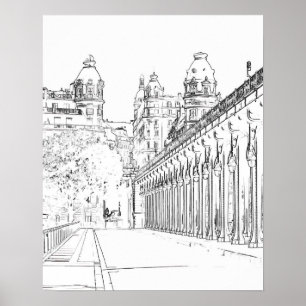 Poster Pont de Bir-Hakeim sur la Seine - Paris, France