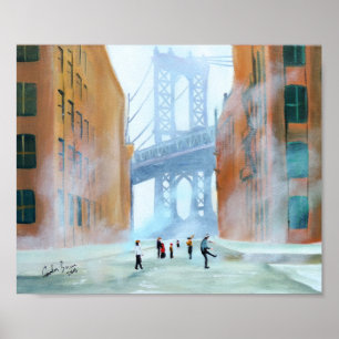 Poster Pont de Brooklyn de stickball de New York Gordon