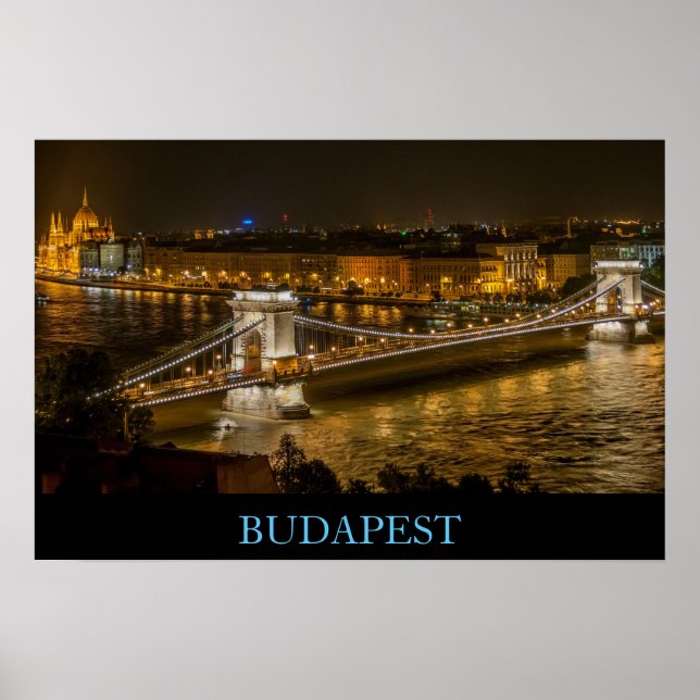 Poster Pont de Budapest en Hongrie (Devant)