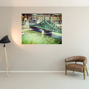 Poster Pont de la Liberté - Budapest - peinture 