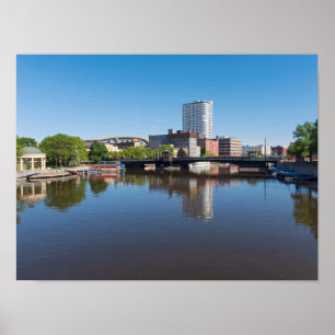 Poster pont de la rivière milwaukee et de la rue state