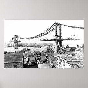 Poster Pont de Manhattan de bâtiment
