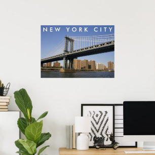 Poster Pont de Manhattan sur l'East River   New York City