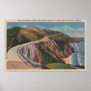 Poster Pont de Mill Creek sur San Simeon Hwy près de