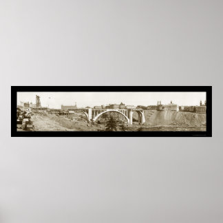 Poster Pont de Monroe Spokane Photo 1911