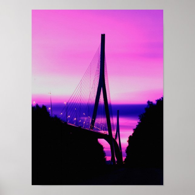 Poster Pont de Normandie, Le Havre, France (Devant)