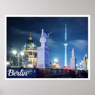 Poster Pont de pierre près de la cathédrale de Berlin en 