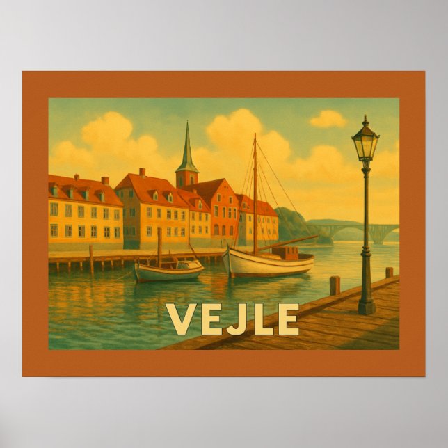 Poster Pont de Vejle Danemark (Devant)