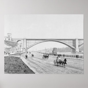 Poster Pont de Washington et la photographie de speed-way