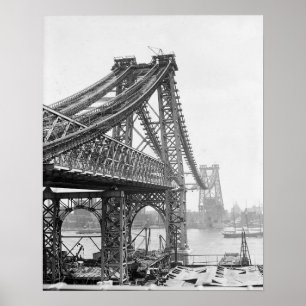 Poster Pont de Williamsburg, 1902. Photo vintage