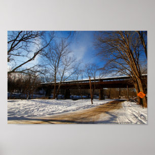 Poster Pont des rêves en hiver, Brinkhaven, Ohio