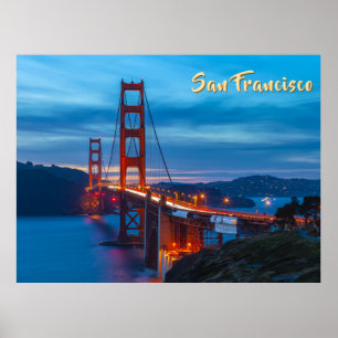 Poster Pont du Golden Gate au crépuscule