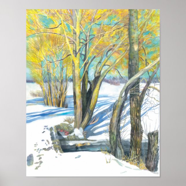 Poster pont en hiver (Devant)