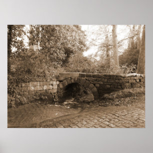 Poster Pont en pierre avec ruisseau