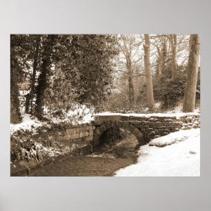 Poster Pont en pierre d'hiver