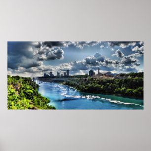 Poster Pont en rivière Niagara/arc-en-ciel