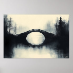 Poster Pont énigmatique au milieu de réflexions fantaisis