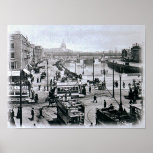 Poster Pont et la rivière Liffey, Dublin d'O Connell
