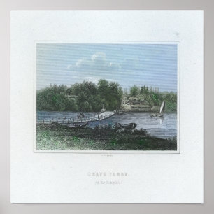 Poster Pont flottant Schuylkill River Grey's Ferry