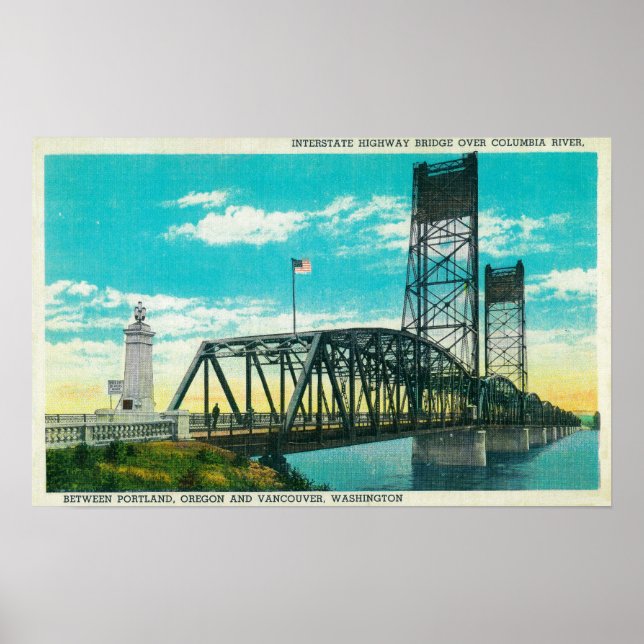 Poster Pont Interstate Highway sur Columbia River (Devant)