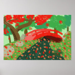 Poster Pont japonais sous l'érable