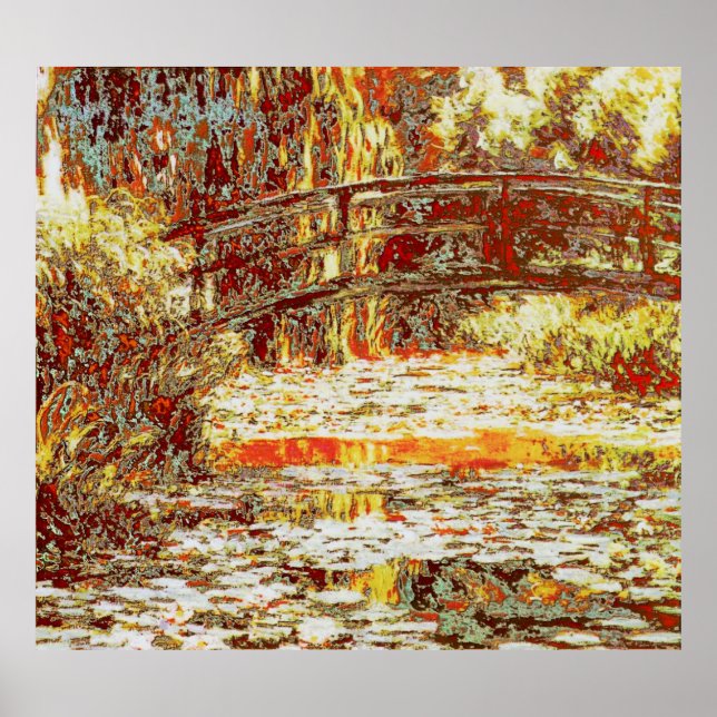 Poster Pont japonais sur les nappes phréatiques - Claude  (Devant)