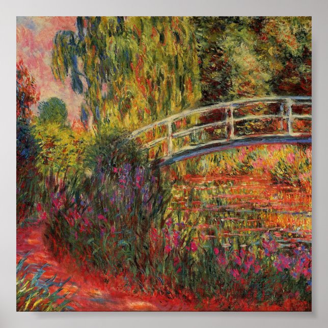 Poster Pont japonais vintage Claude Monet (Devant)