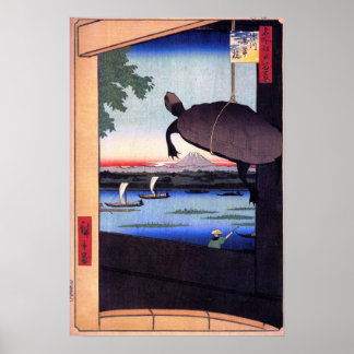 Poster Pont Mannen à Fukagawa