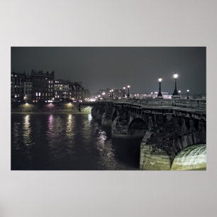 Poster PONT NEUF en NUIT - PARIS FRANCE