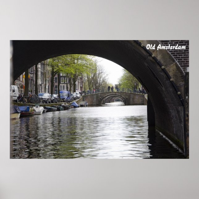 Poster Pont Old Amsterdam (Devant)