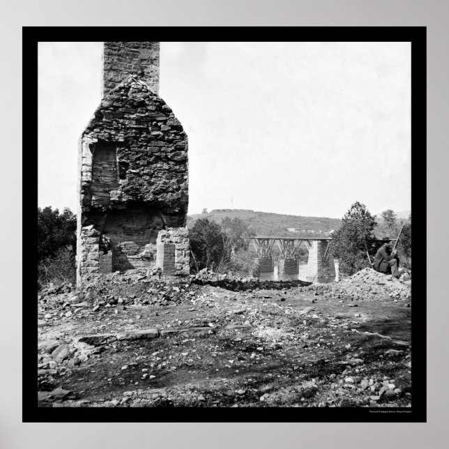 Poster Pont où le général Longstreet a reculé 1864 (Devant)