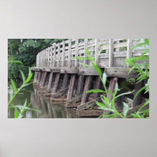 Poster Pont pieds en bois