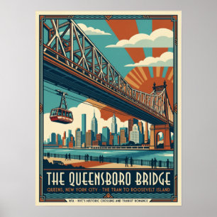 Poster Pont Queensboro Queens New York City Tramway