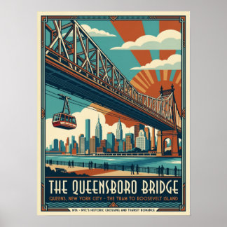 Poster Pont Queensboro Queens New York City Tramway