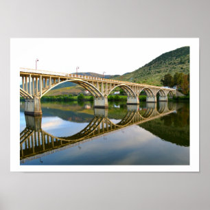 Poster Pont routier au-dessus du fleuve Douro, Portugal