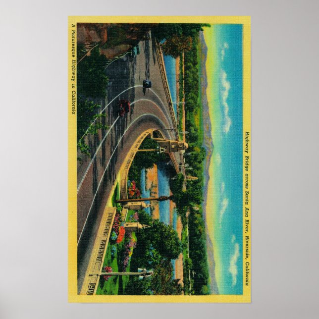 Poster Pont routier sur la rivière Père Noël Ana (Devant)