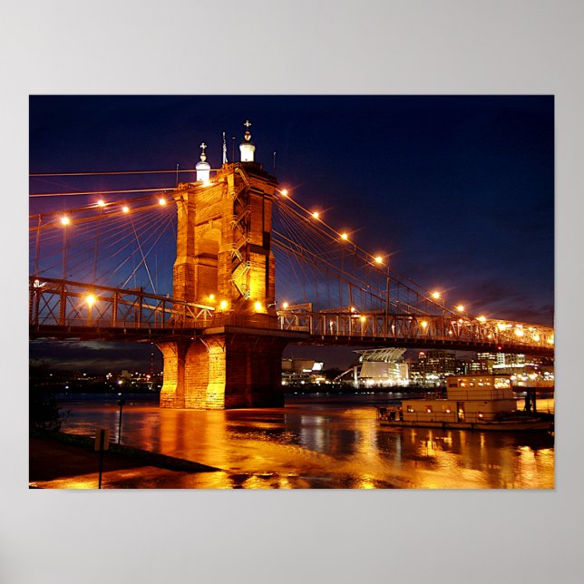 Poster Pont sur la rivière Ohio à Cincinnati dans l'Ohio (Devant)