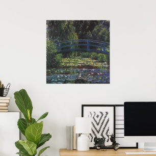 Poster Pont sur le bassin aux nymphéas par Claude Monet