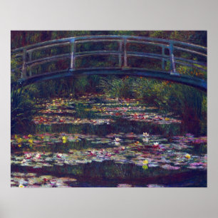 Poster Pont sur l'étang Nénuphar par Claude Monet